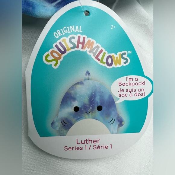 12” Squishmallow Backpack - Luther the Shark - Picture 6 of 6